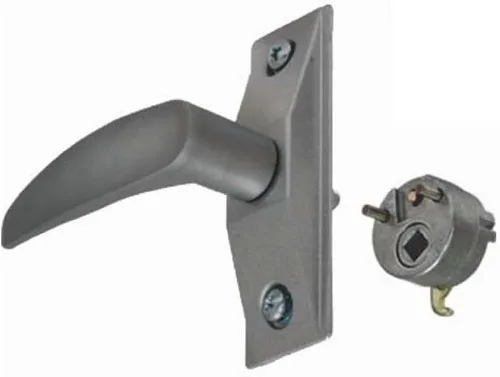 Adams Rite - Manija de palanca para cerradura de puerta (mano derecha Plateado aluminio