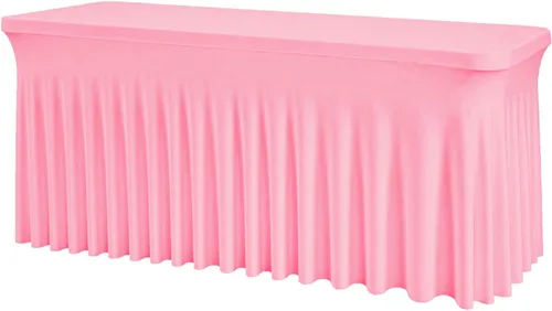 Vista 10 de Mantel rectangular de elastano negro, funda elástica ajustada para mesas rectangulares de 1,8 m, falda de mesa elástica sin arrugas para decoración