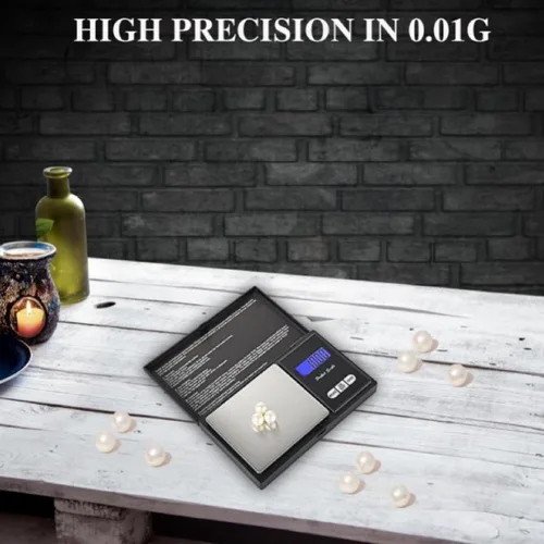 Vista 5 de Báscula digital de bolsillo de 7.05 oz x 0.00 oz, con pantalla LCD retroiluminada, pequeña escala digital de gramo de bolsillo para cocina, joyería