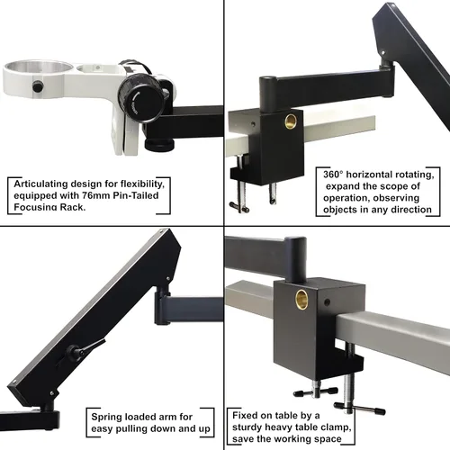 Vista 3 de Parco Scientific PA-7 Soporte articulado de la abrazadera del brazo para los microscopios estéreo, estante de enfoque del diámetro de 249.3 ft m