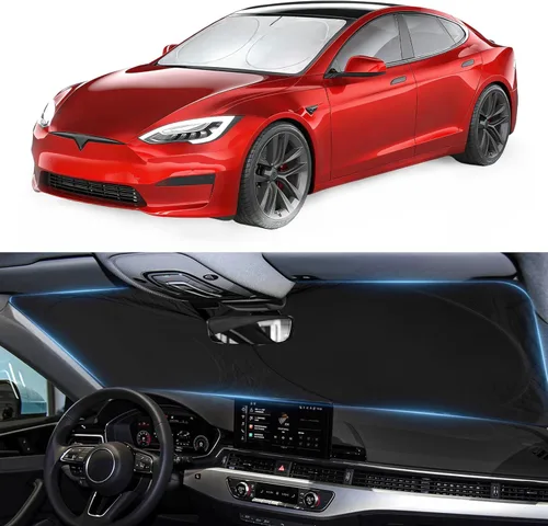 Vista 65 de Parasol plegable para parabrisas, protector reflectante para ventana frontal 210T, bloquea los rayos ultravioleta, accesorios para automóvil, XXL