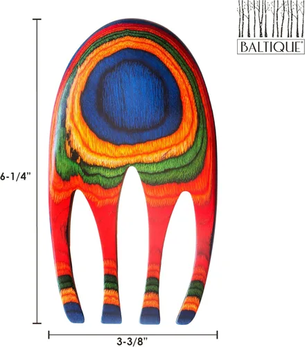 Vista 7 de Totally Bamboo Baltique Marrakesh Collection - Juego de utensilios para servir ensaladas, coloridos servidores de ensalada de madera