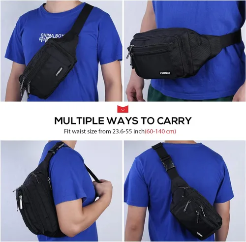 Vista 7 de CXWMZY - Riñonera para hombre y mujer, con correa ajustable impermeable de gran capacidad, apto para actividades al aire libre, entrenamientos