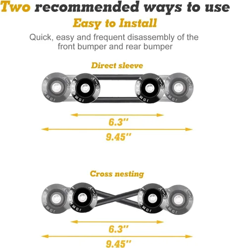 Vista 4 de Xotic Tech JDM - Sujetadores de liberación rápida para guardabarros de parachoques de automóvil, con bandas de goma, arandelas de repuesto para kit