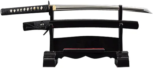 Vista 2 de Handmade Sword - Espada Wakizashi de entrenamiento Iaido sin afilar de acero inoxidable, hecha a mano, espiga completa, vaina negra
