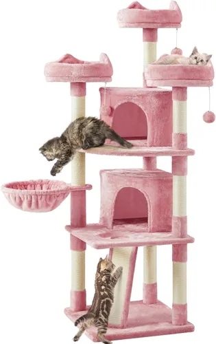 Vista 17 de Yaheetech - Árbol para gatos de 76 pulgadas con múltiples niveles, torre para gatos con gran condominio y perchas acogedoras, casa
