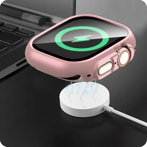Vista 10 de JZK - 2 fundas con protector de pantalla de vidrio templado para Apple Watch SE (2023) y Series 6/5/4/SE de 40 mm, cobertura completa, policarbonato