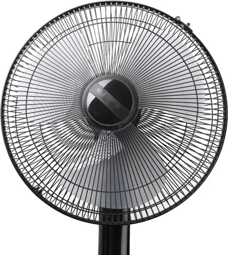 Vista 4 de YiZYiF Ventilador de plástico de 16 pulgadas, 3 hojas, universal, para el hogar, con pedestal, pieza de repuesto, color gris con tuerca de ventilador