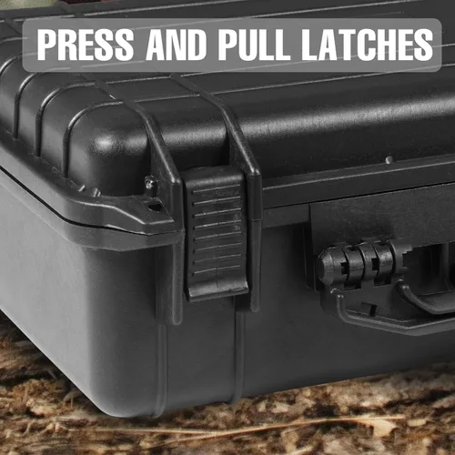 Vista 5 de Jack Boss Funda rígida de 18 x 13.8 x 8 pulgadas, funda protectora portátil impermeable para cámara con espuma personalizable, compatible con Negro