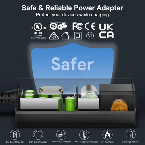 Vista 5 de HKY Cargador adaptador de CA de 19V 3.42A para Akai Force, MPC X, One, Live II, centro de producción de música independiente táctil, Live II 2