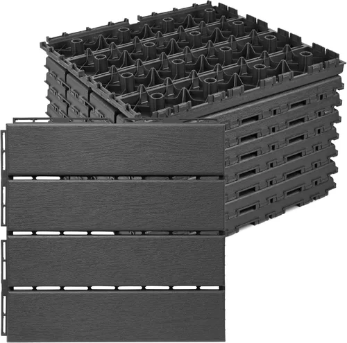 Vista 28 de ToLanbbt Cojín modular entrelazado 8P de 11.8 x 11.8 pulgadas, agujeros de drenaje de goma entrelazados antideslizantes para cubierta, ducha
