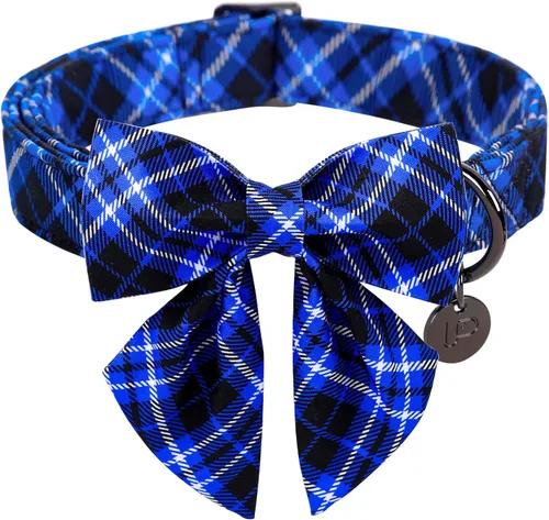 Vista 22 de Collar de perro del día de San Patricio con corbatín, collar de lazo de trébol de la suerte ajustable para perros hembras y niños, collar de perro