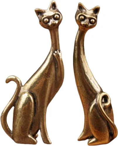 Vista 17 de Figuras de ciervo de latón navideño, mini estatua de latón macizo, 2 estatuas de ciervos en miniatura para decoración navideña