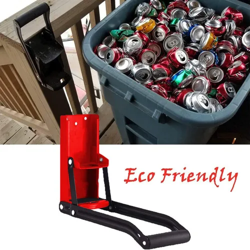 Vista 5 de Trituradora de latas de metal y abridor de botellas de 16 onzas, triturador de pared resistente para seltzer de aluminio, refrescos, latas