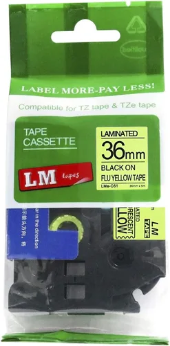 Vista 11 de 2/Pack LMe561 Premium 1.5" Black Print on Blue Label Tape, Compatible with Brother TZe-561 P-Touch Tape 36mm Laminated Replacement Label Tape.