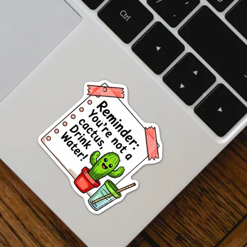 Vista 5 de (3 piezas) Recordatorio de que no eres un cactus para beber agua, divertida hidratación, cita motivacional, calcomanías de vinilo para laptop, vaso