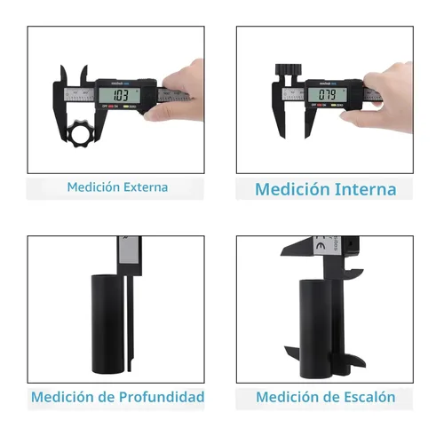 Vista 7 de Calibrador Digital, Adoric Calibradores de 0-6" Herramienta de Medición - Calibrador Micrómetro Electrónico con Pantalla LCD Grande, Función