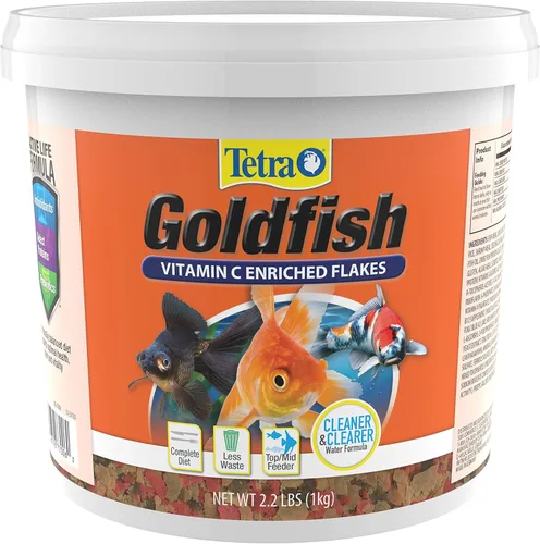 Vista 29 de Tetra Goldfish Flakes, dieta nutricionalmente equilibrada para peces de acuario, copos enriquecidos con vitamina C, 4.52 libras