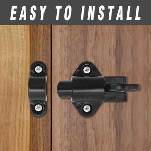 Vista 7 de 4 cerraduras de puerta de resorte negro, cierres de cierre automático de 2.3 x 1.7 pulgadas, cerradura de puerta deslizante automática resistente