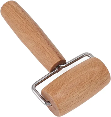 Vista 6 de Rodillo de madera, rodillo de molienda antiadherente para panadero, grosor uniforme, rodillo de masa de madera, rodillo de masa de pizza, rodillo