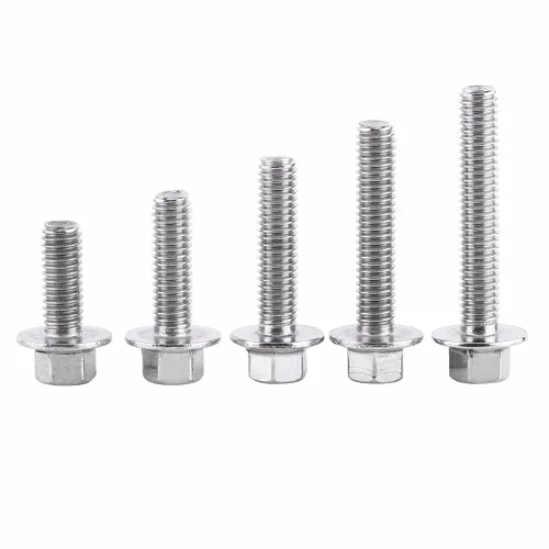Vista 3 de Tornillos M6 Tornillos de acero inoxidable SS304 Tornillos de brida hexagonal Tapa Arandela Tornillos Cabeza Tornillos Sujetador vis tete creuse
