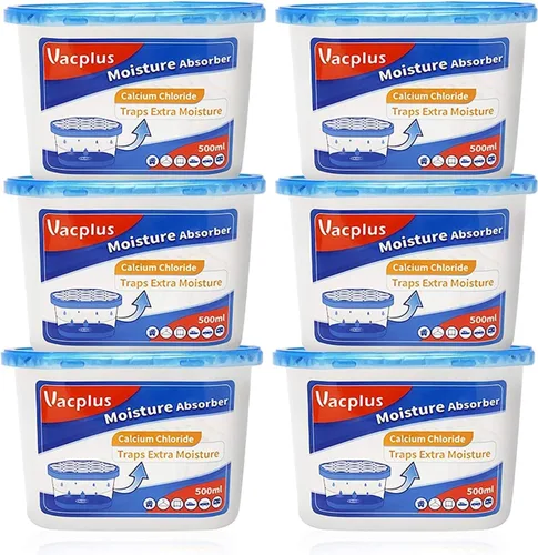 Vista 4 de Vacplus Absorbentes de humedad - Deshumidificadores para armario, cajas eficientes absorbentes de humedad que recogen el exceso de humedad