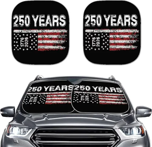 Vista 22 de Mumeson Parasol plegable para parabrisas de automóvil con estampado de ciervos, 2 piezas, visera para ventana delantera, protección contra rayos UV