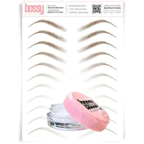 Vista 42 de Brows by Bossy Tatuaje temporal para cejas 8 colores y 6 estilos adhesivos impermeables para cejas, tatuajes falsos para el cabello como pelar