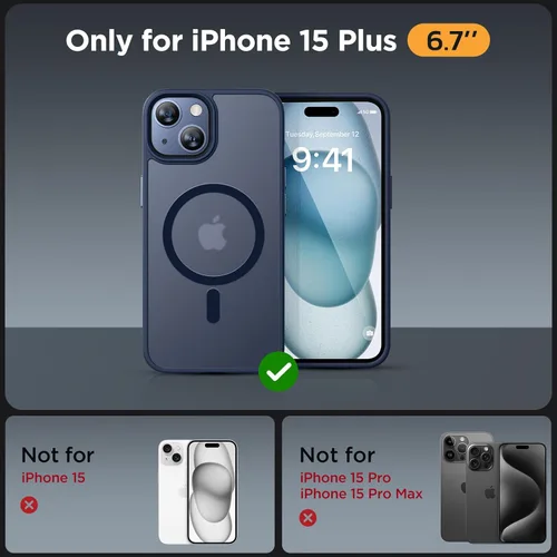 Vista 434 de Miracase - Funda magnética para iPhone 13 de 6.1 pulgadas (compatible con MagSafe) (con 2 protectores de pantalla), protección de grado militar