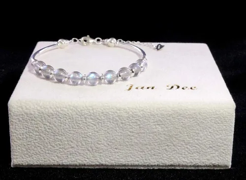 Vista 6 de Jan&Dee Manual Original Labradorite Moonstone Crystal Bracelet