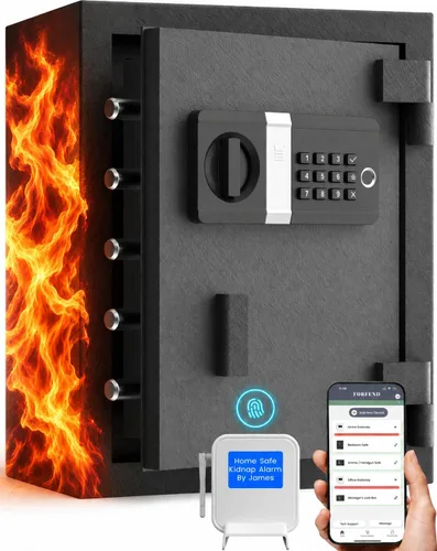 Vista 15 de FORFEND Smart Fingerprint Wi-Fi Safe, control remoto de aplicaciones/alarma/monitor en vivo