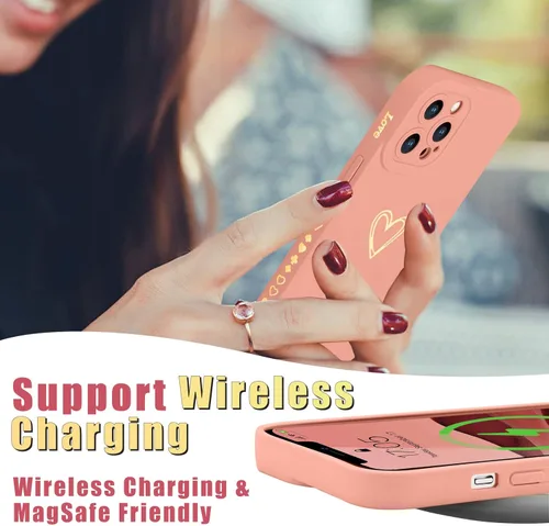 Vista 51 de Teageo Funda compatible con iPhone 12 de 6.1 pulgadas para mujeres y niñas, bonito corazón de amor de lujo