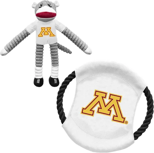 Vista 16 de Littlearth NCAA Unisex NCAA Sock Monkey and Flying Disc Pet Toy Combo Set