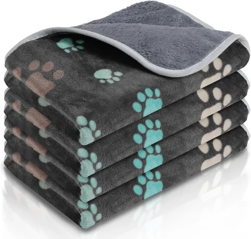 Vista 11 de Reginary 4 mantas impermeables de conejillo de indias lavables de forro polar para animales pequeños, almohadillas de entrenamiento reutilizables