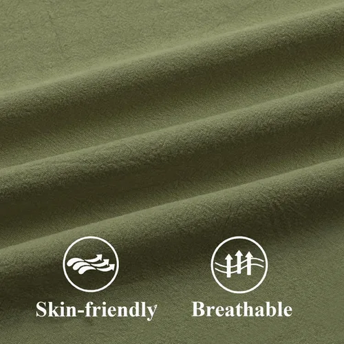 Vista 3 de ZWJD Fundas de Almohada 18x18 Juego de 2 Fundas de Almohada Decorativas Verde Militar con Flecos Algodón Chic Fundas de Cojín Cuadradas para Sofá