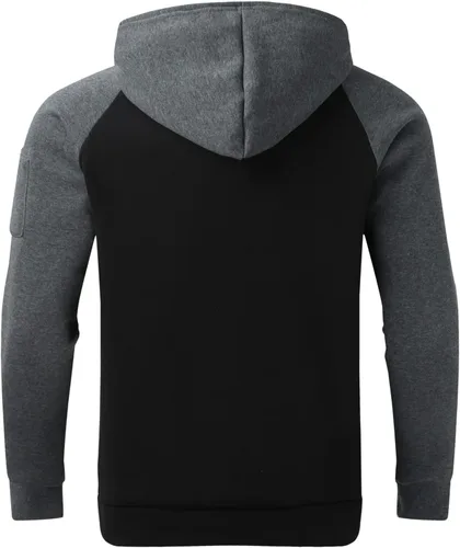 Vista 3 de Sudaderas con capucha para hombre, sudaderas con capucha para hombre, sudaderas con parches de bloque de color, sudaderas casuales con cordón