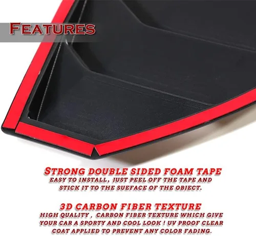 Vista 3 de HYPERSPEED - Persianas laterales de ABS para ventana trasera de aire, 2 unidades, para Nissan 370Z 2009, 2010, 2011, 2012, 2013, 2014, 2015, 2016