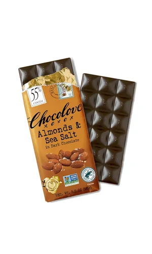 Vista 4 de Chocolove, Almendras y Sal Marina en Chocolate Negro, 3.2 oz