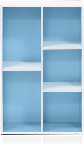 Vista 327 de Furinno - Estantería de cubos de 5 niveles serie Luder para libros y almacenamiento, color roble francés