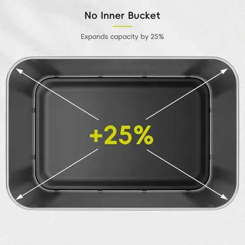 Vista 4 de EKO Nova - Papelera con sensor, 21 galones/80 litros, acero inoxidable, rectangular, sin contacto, con sensor de movimiento, negro mate