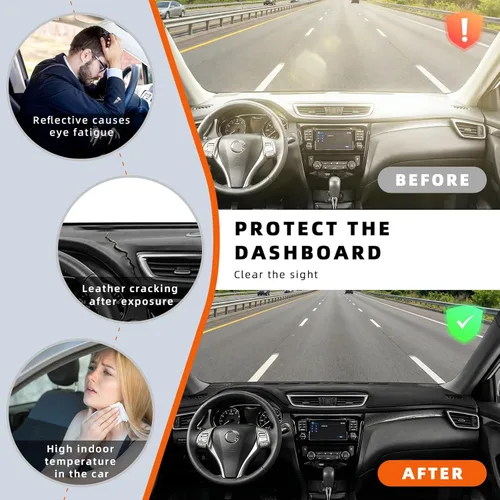 Vista 5 de KEYOOG Cubierta de tablero Tapete de salpicadero Compatible con Chevy Cruze 2015-2011 (para transmisión en la izquierda), Alfombra de salpicadero