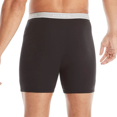 Vista 4 de Hanes Calzoncillos tipo bóxer para hombre, ropa interior de algodón suave y transpirable con cintura ComfortFlex, paquete múltiple