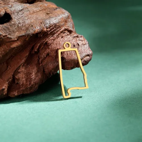 Vista 2 de kkjoy 5 piezas de dijes de mapas de continentes huecos de EE. UU. con colgante para hacer joyas y manualidades, accesorios de mini dijes de acero