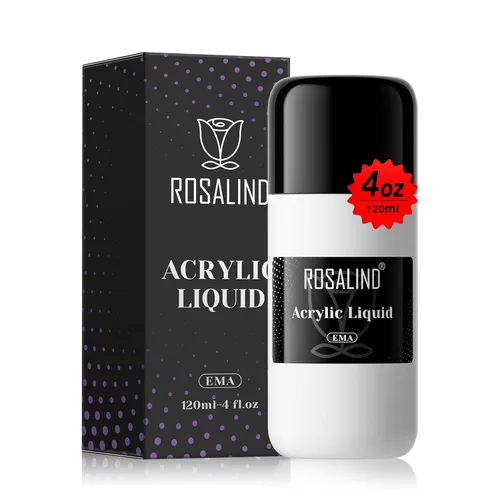 ROSALIND 4.1 fl oz/4fl.Oz Monómero Acrílico Líquido Sistema Profesional Monómero Acrílico Para Polvo Acrílico Antiadherente Polvo Acrílico Extensión