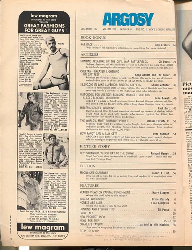 Vista 2 de Argosy 12/1971-Popular-Hitler's Secret Weapons-Stone Age Tribe-pulp thrills-FN