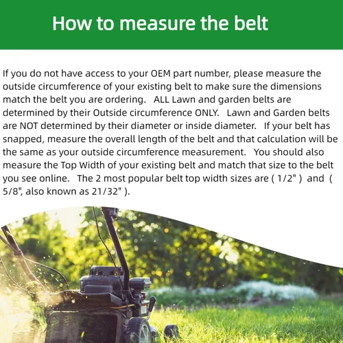 Vista 8 de Correa de transmisión de tensión de 1/2" X78" para MTD Cub Cadet 954-0461 754-0461 754-04165 954-04165 LT1045 LT1046 LT1050 LT1042 SLT1554 GT1554