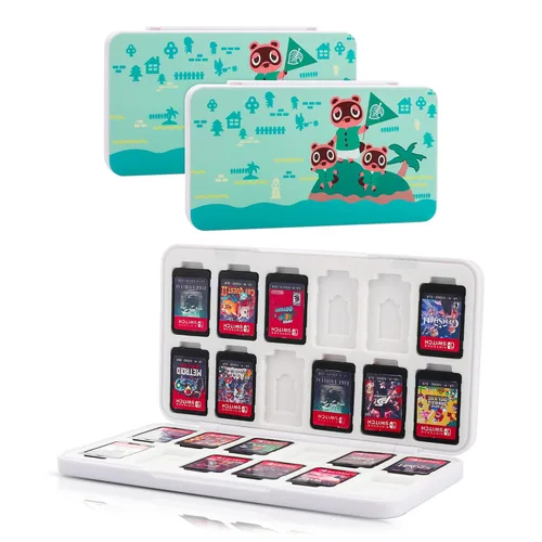 FANPL Game Case Holder for Nintendo SwitchOLEDLite,24 Game Card and 24 Micro SD Card Slots Portable Storage for Switch Cartridge Box with Hard Shell