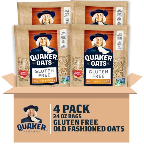 Quaker - Avena Gluten Free Old Fashioned Rolled (sin gluten), Non GMO Project Verified (verificada como alimento no transgénico), bolsas resellables
