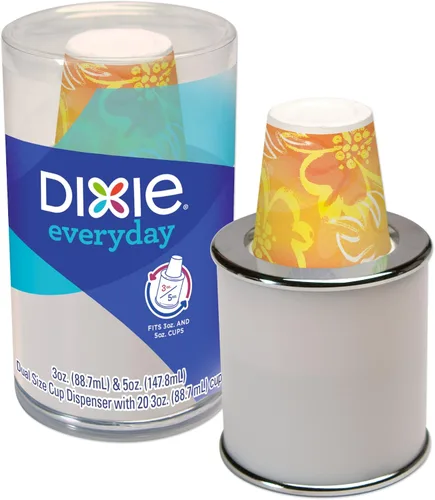 Dixie Dispensador de vasos de papel desechable, para tazas de baño de 3 onzas o 5 onzas