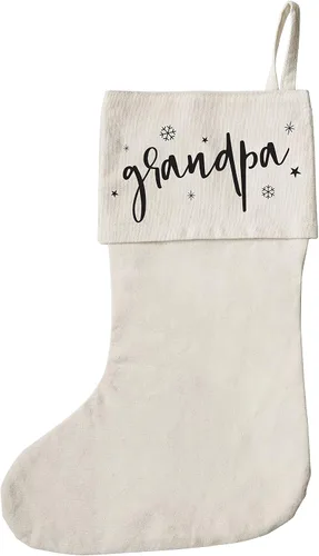 Vista 8 de The Cotton & Canvas Co. calcetín de Navidad para regalos, bolsa de regalo y decoraciones navideñas Bebé